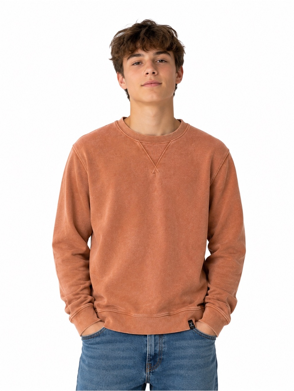 Lucky Brand Men's Rust Crewneck Sweatshirt